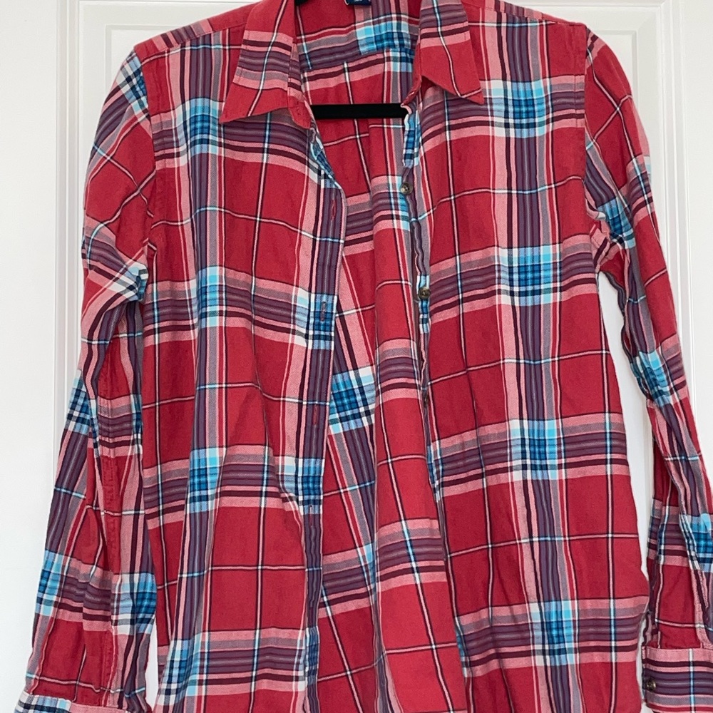LIGHTLY USED Red & Blue Plaid Flannel